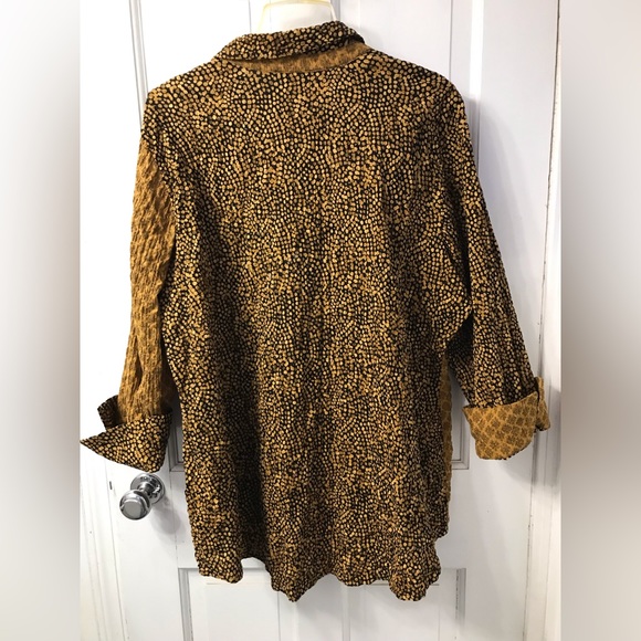 Habitat Spot-On shaped shirt XL bronze yellow black blouse - Picture 3 of 9